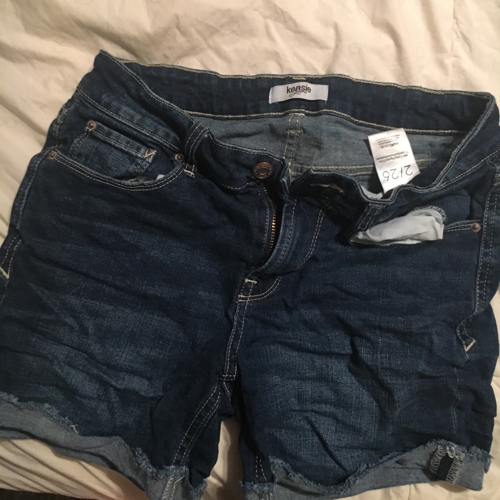 dark jean shorts